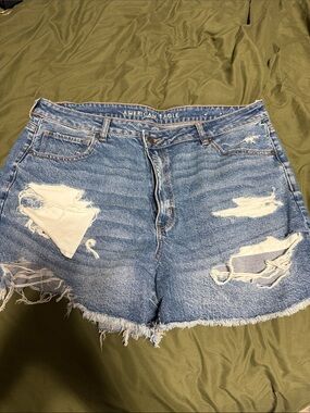 American Eagle Outfitters Light Blue Distressed Denim Cutoff Shorts